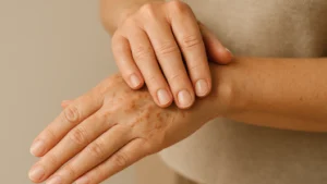 Manchas senis nas mãos