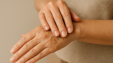 Manchas senis nas mãos